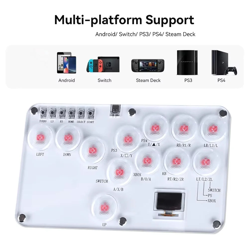 Arcade Hitbox Controller Fight Stick Joystick Hitbox Controller RGB Ke