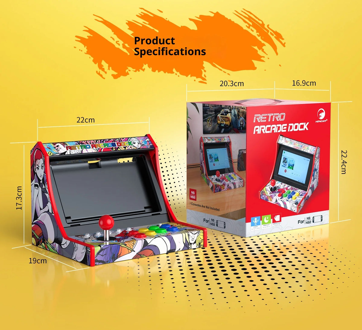 Retro Arcade Fight Stick Dock - Compatible With Console 2 Console &