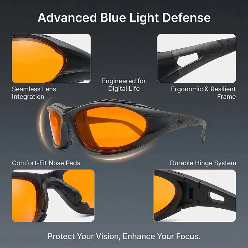 Red Lens，orange Lens 100% Blue Light Blocking Goggles Glasses Game