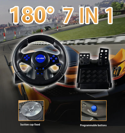Racing Steering Wheel Vibration Controller 7 In 1 Game Simulation Raci