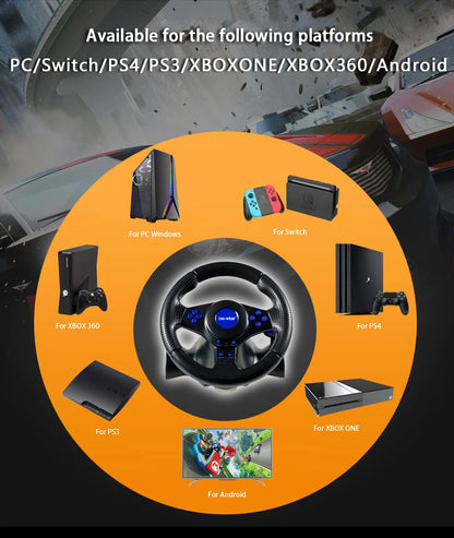 Racing Steering Wheel Vibration Controller 7 In 1 Game Simulation Raci