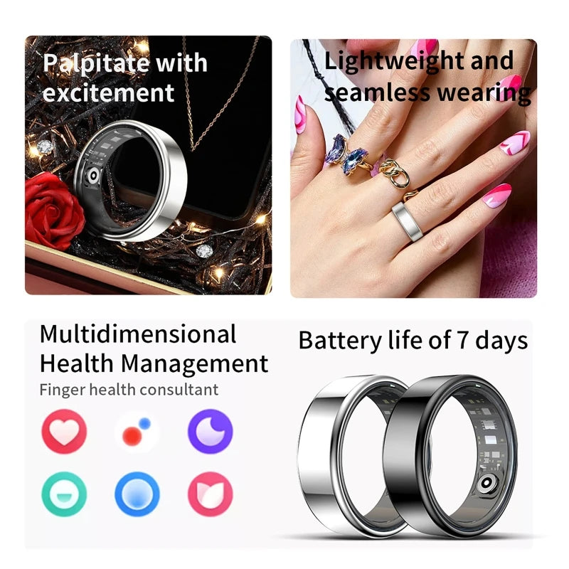 Smart Ring Health Tracker Sleep Monitor 24H Heart Rate Blood Oxygen