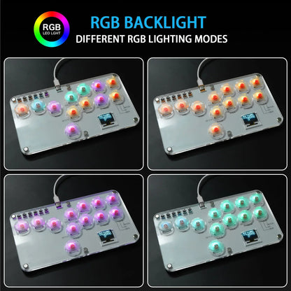 Arcade Hitbox Controller Fight Stick Joystick Hitbox Controller RGB Ke