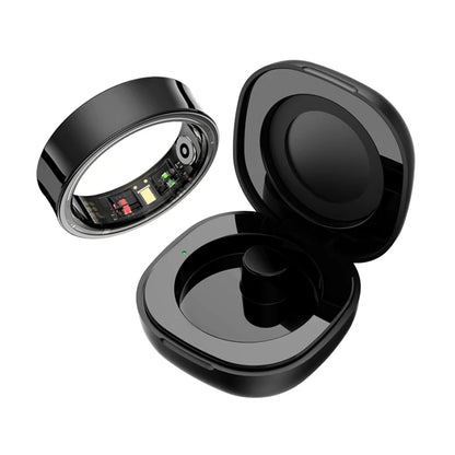 R09 Smart Ring Men Women With Charging Case,heart Rate Blood