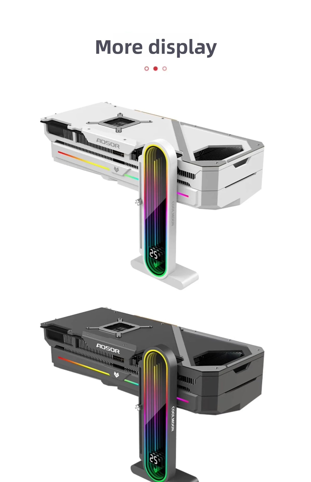 Coolmoon RGB GPU Stand Holder Vertical Aluminum Graphics Card Support