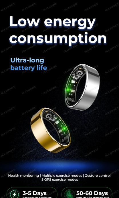 R09 Smart Ring Men Women With Charging Case,heart Rate Blood