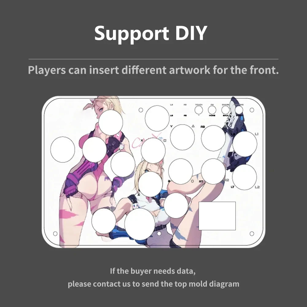Arcade Hitbox Controller Fight Stick Joystick Hitbox Controller RGB Ke