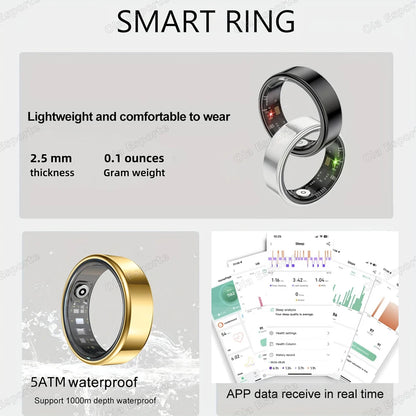 All Size（6-14） Smart Ring Men Women Heart Rate Blood Oxygen And Sleep