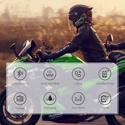 Bluetooth 5.3 Helmet Headset Wireless Hands-free Call Phone Kit
