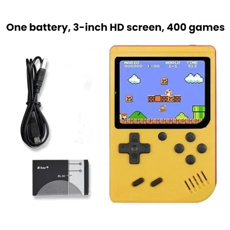 Retro Classic Handheld Game Console 400 Games Rechargeable Portable