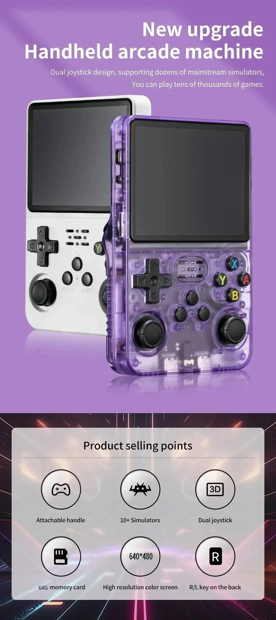Retro Handheld Video Game Console ARKOS System 3.5 Inch IPS Screen
