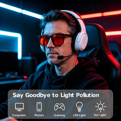 Blue Light Blocking Glasses For Gaming & Sleep – Dual Lens Amber Day