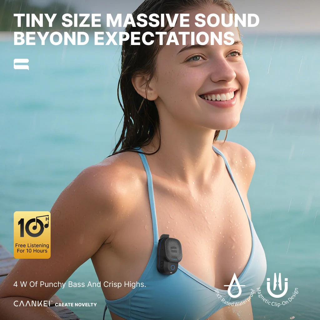 Wearable Bluetooth Speaker IPX7 Waterproof Portable Speakers Outdoor