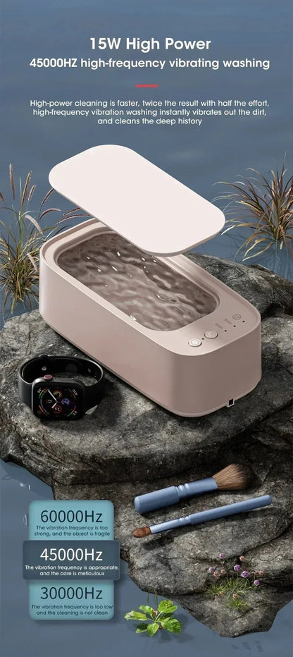 Portable Ultrasonic Cleaner Compact Ultrasonic Glasses Cleaning