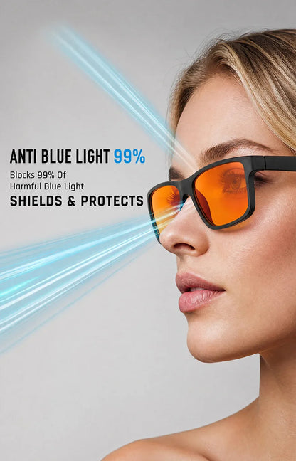 Europe Gaming Glasses For Men Women Red Orange Lens Anti Blue Light