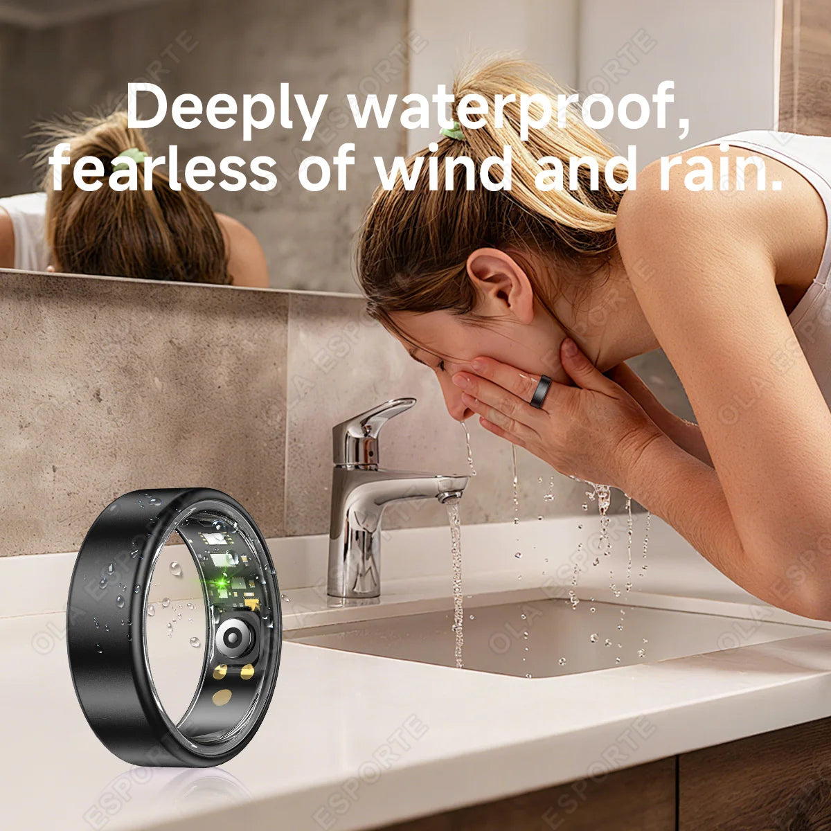Smart Ring With Case Heart Rate Blood Pressure Sleep Monitoring GPS