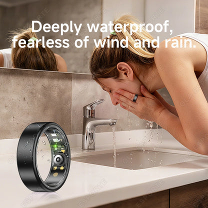 Smart Ring With Case Heart Rate Blood Pressure Sleep Monitoring GPS