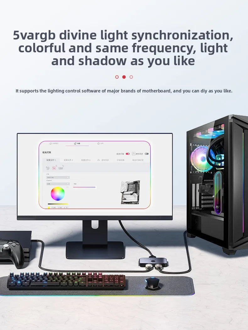 Coolmoon RGB GPU Stand Holder Vertical Aluminum Graphics Card Support