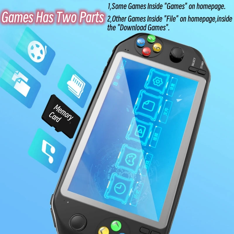 Portable Retro Game Console 7 Inch HD Screen Arcade Video Gaming