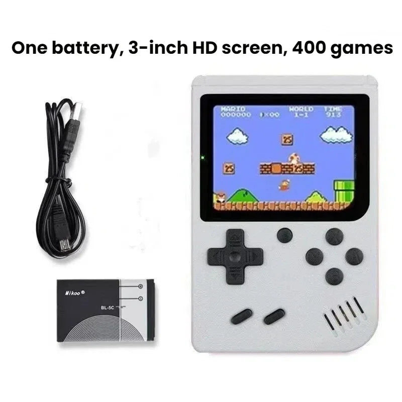 Retro Classic Handheld Game Console 400 Games Rechargeable Portable