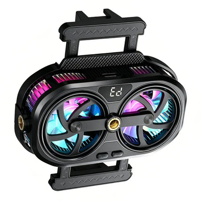 RGB Phone Cooler Fan Temperature Display Dual Chip Cooling Device For