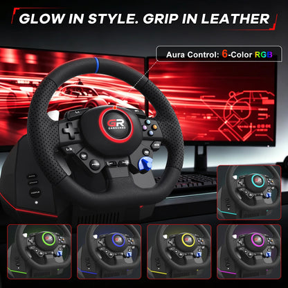 Racing Wheel For Console/console/pc,game Steering 11 Inch Leather