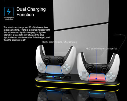 RGB Light And 3 Levels Turbo Cooling Station With Controller Charging