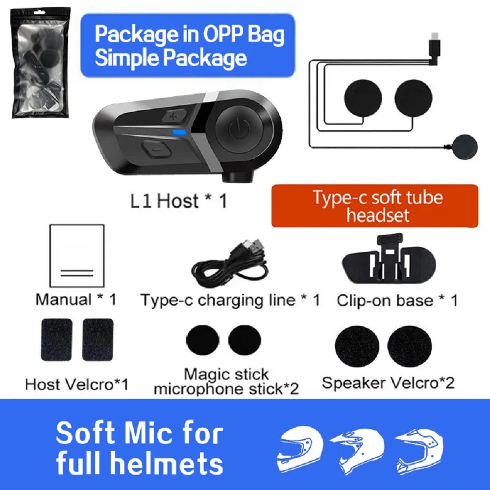 Bluetooth 5.3 Helmet Headset Wireless Hands-free Call Phone Kit