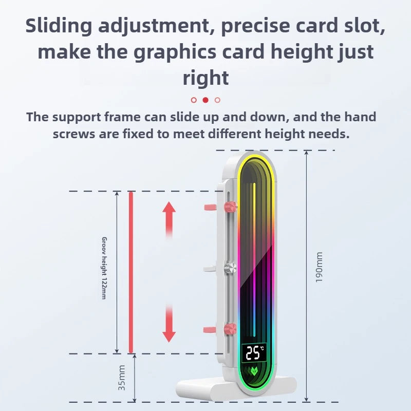 Coolmoon RGB GPU Stand Holder Vertical Aluminum Graphics Card Support