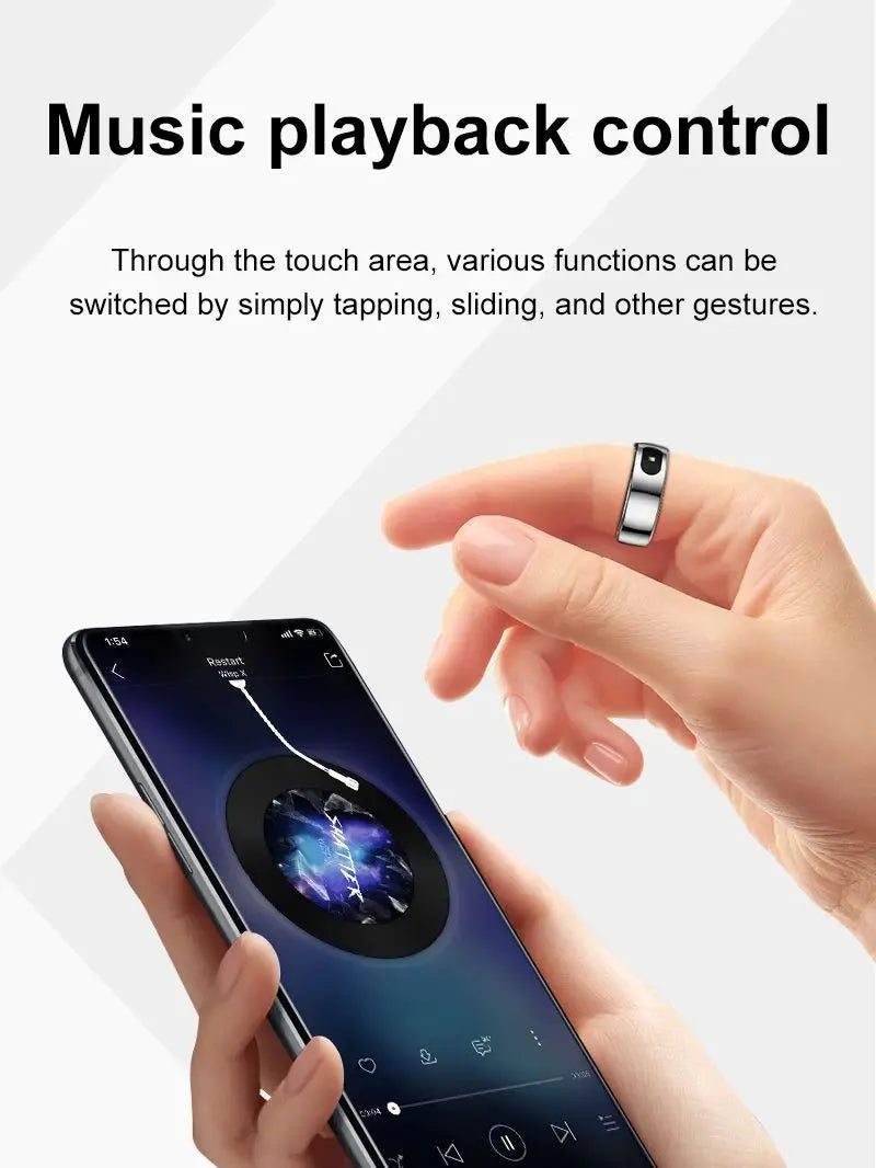R08 Smart Ring For Men Women Touch Control Function Health Monitor