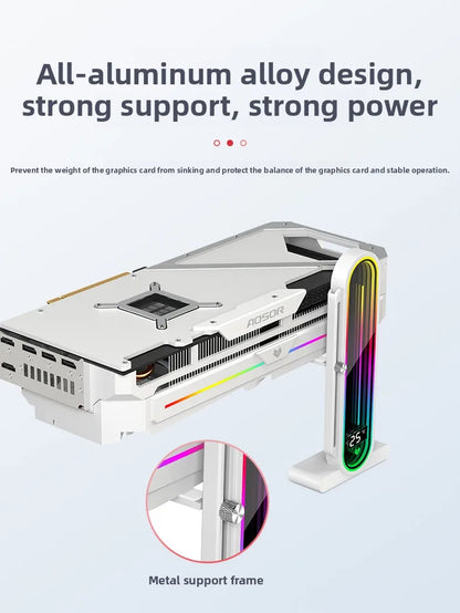 Coolmoon RGB GPU Stand Holder Vertical Aluminum Graphics Card Support
