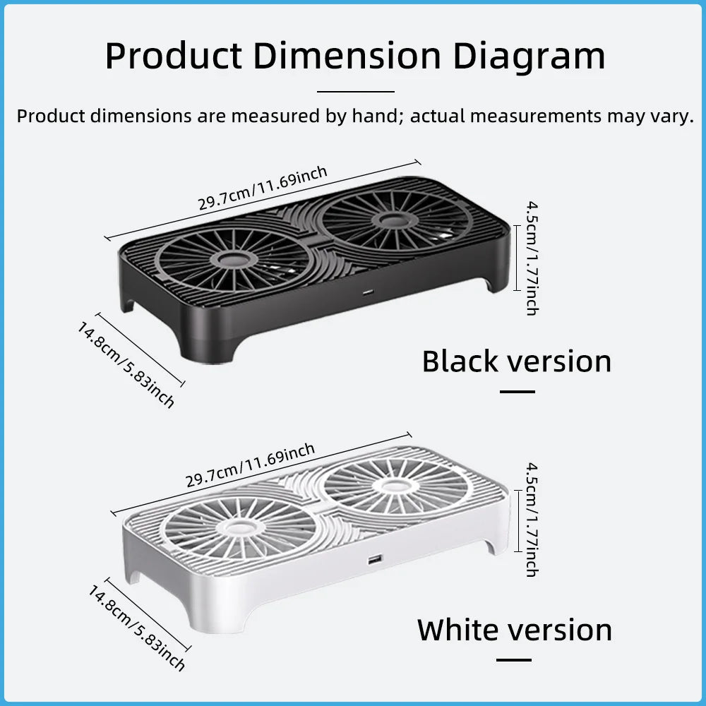 Router Cooling Stand Dual Fan USB Powered Silent Heat Dissipation
