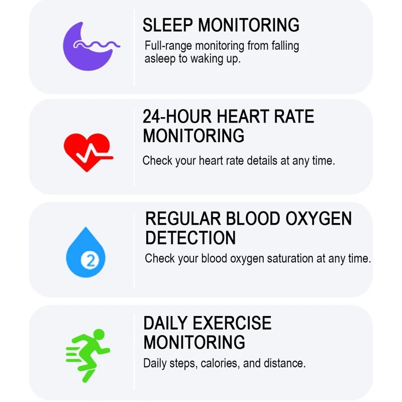Smart Ring Health Tracker Sleep Monitor 24H Heart Rate Blood Oxygen