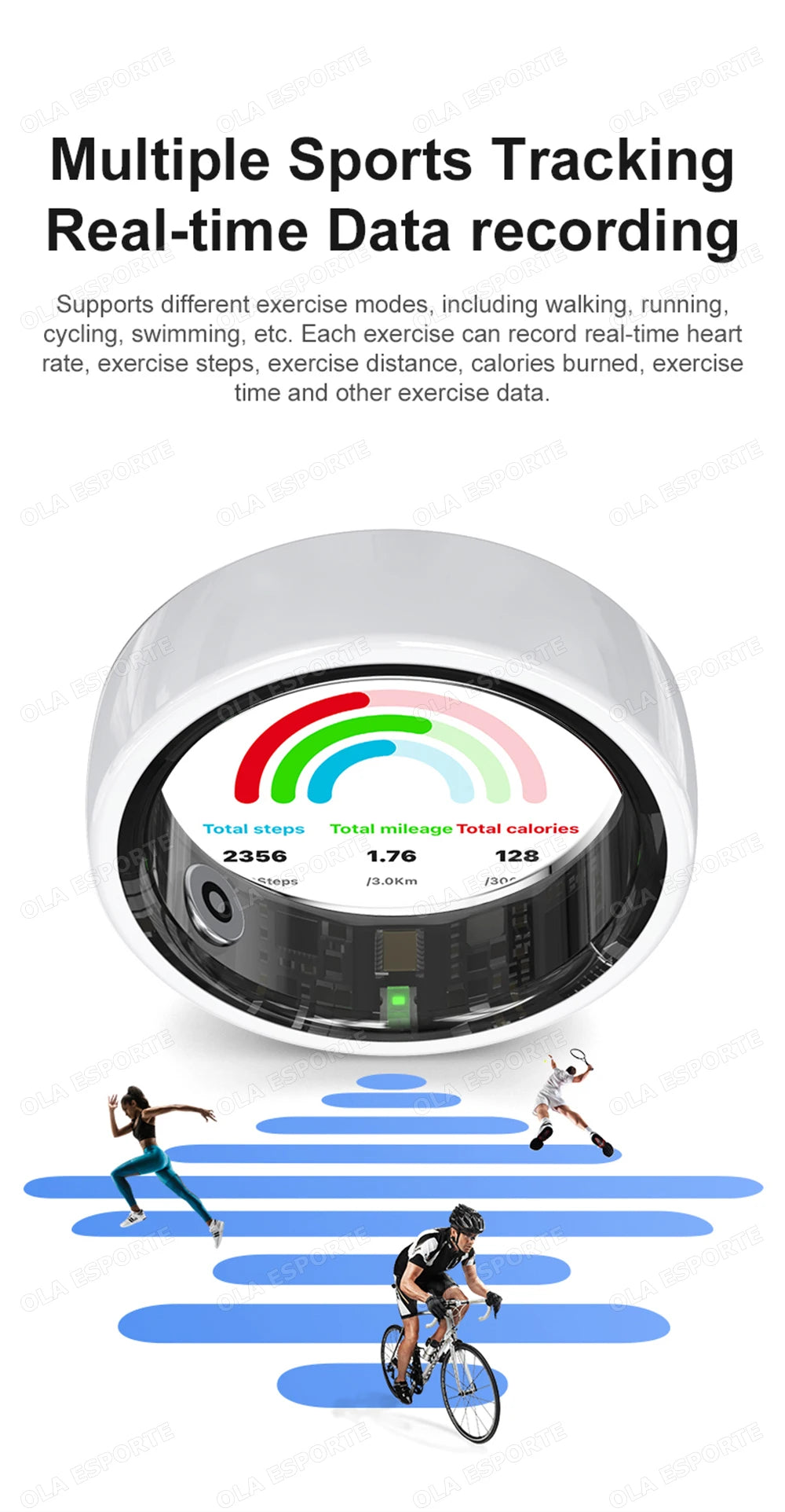 Smart Couple Ring Bluetooth Connection Multiple Sports Modes