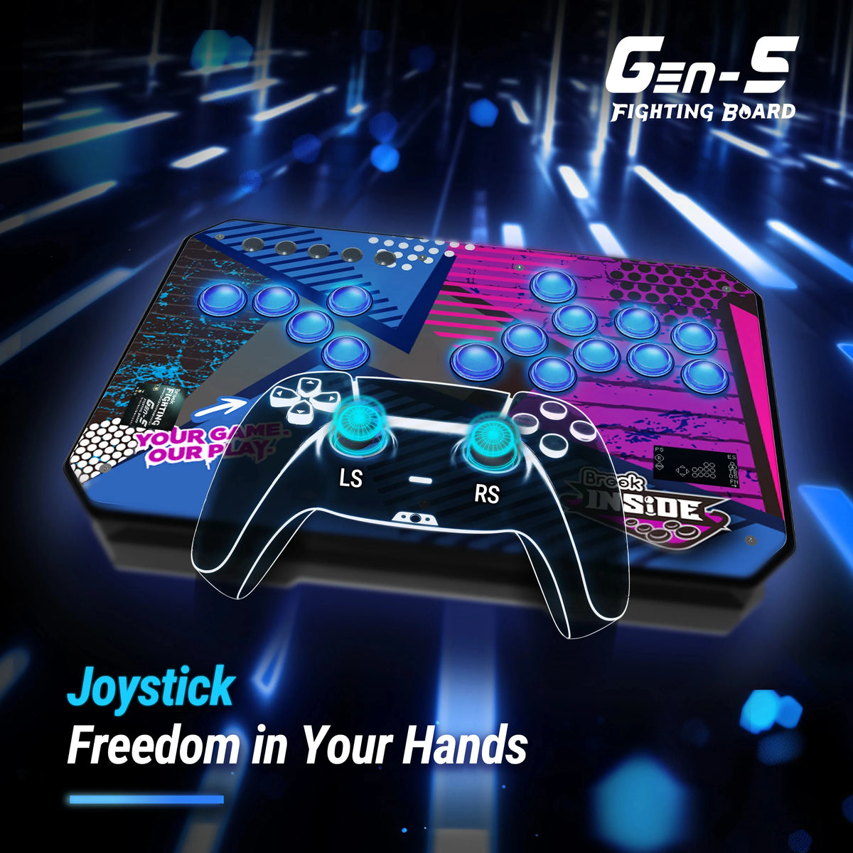 Fighting Game Gen-5th Board Arcade Game Joystick Control Card Fits