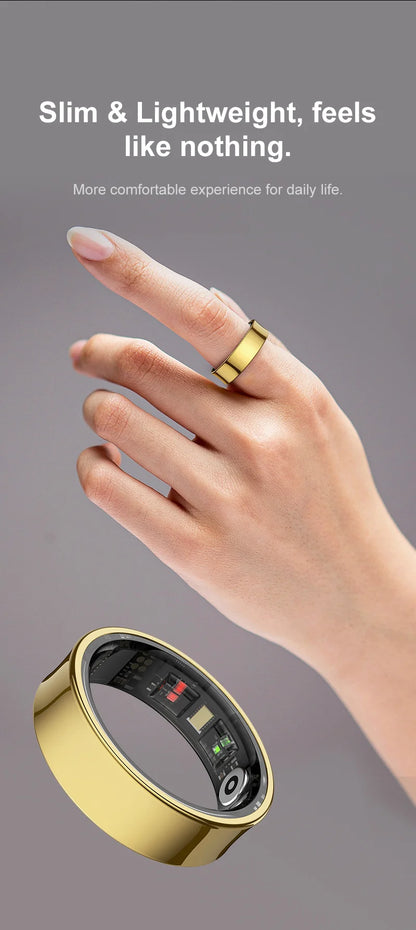 R09 Smart Ring Men Women With Charging Case,heart Rate Blood