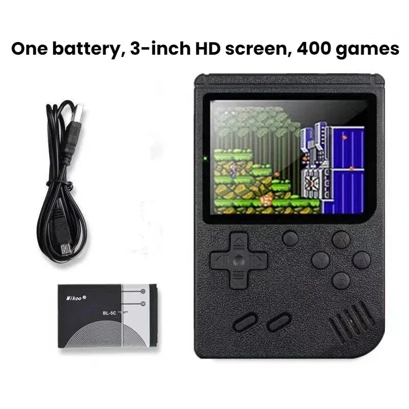 Retro Classic Handheld Game Console 400 Games Rechargeable Portable