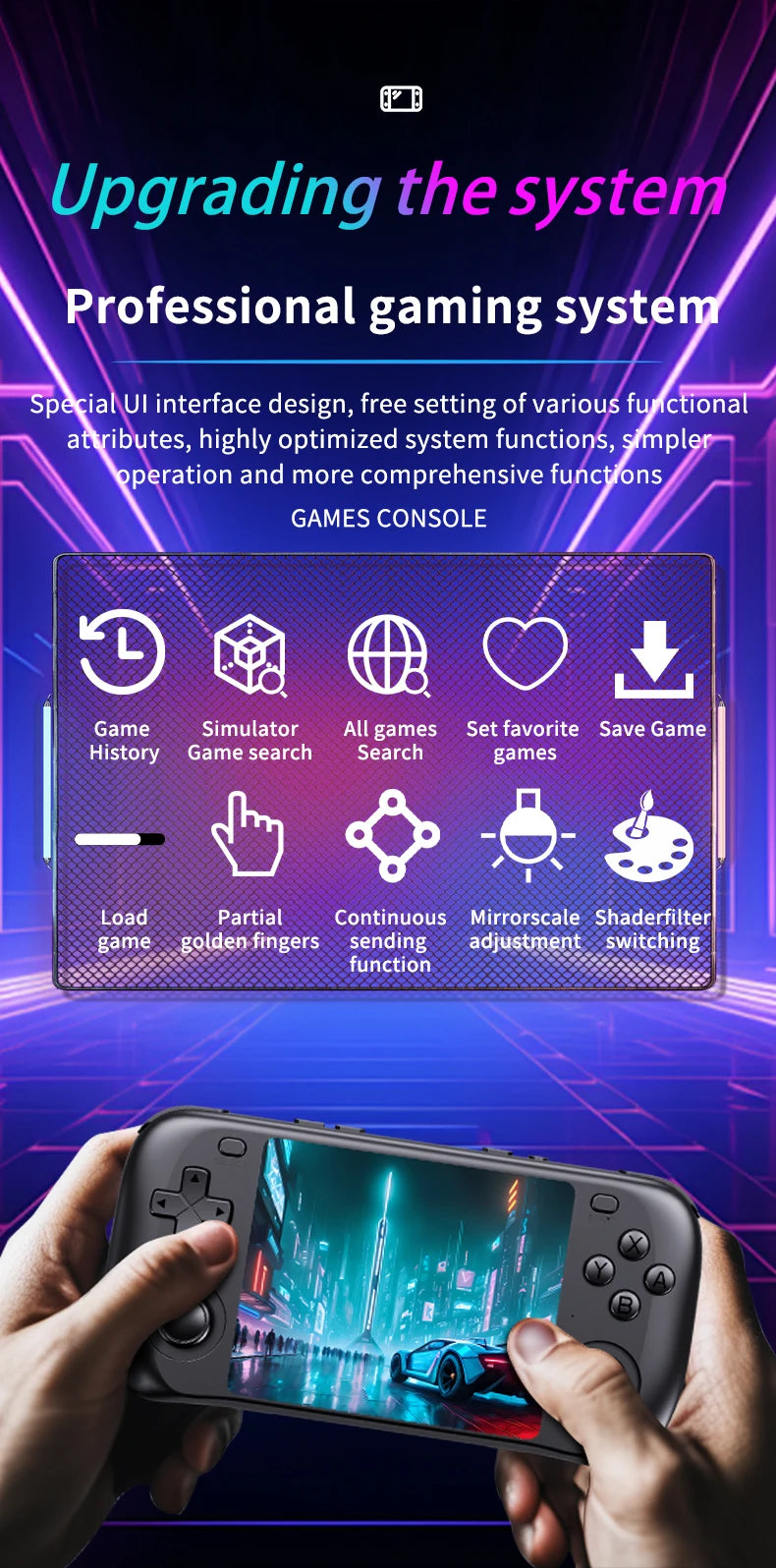 Retro Gaming Console Handheld Portable Player IPS HD Display 64GB