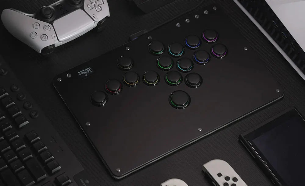 Black Rim Leverless Arcade Controller Hitbox Fightstick Stickless