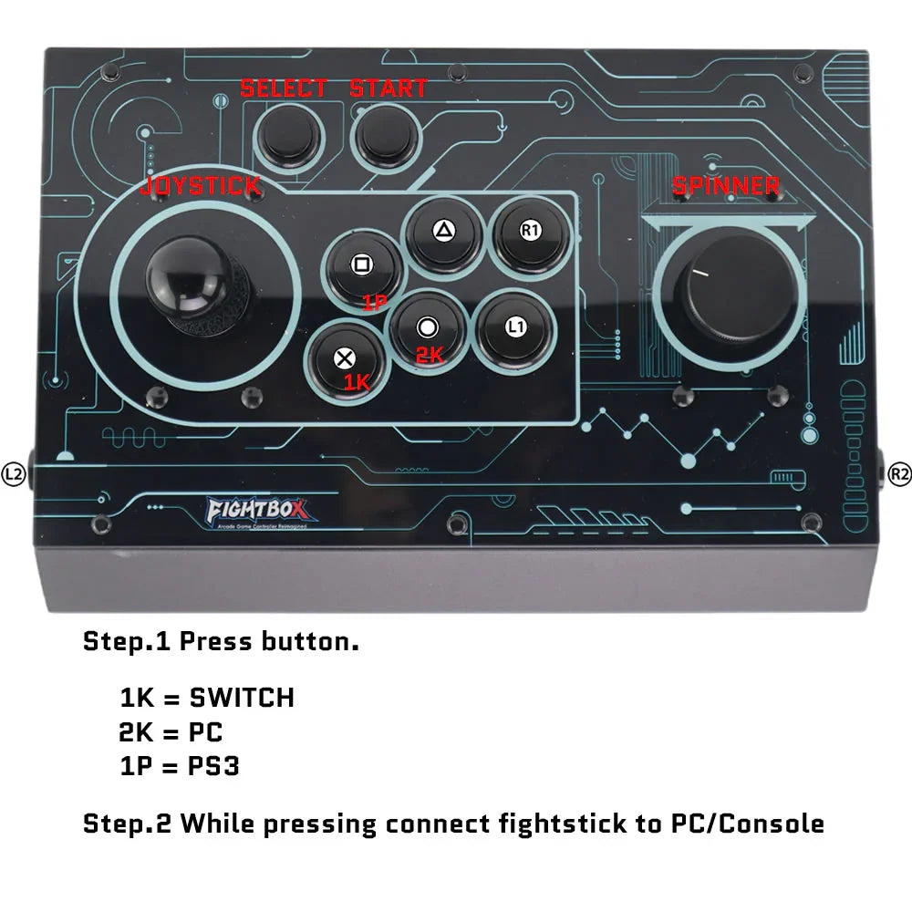 R9 Hitbox Style Arcade Fight Stick Joystick Raspberry Pico Board With