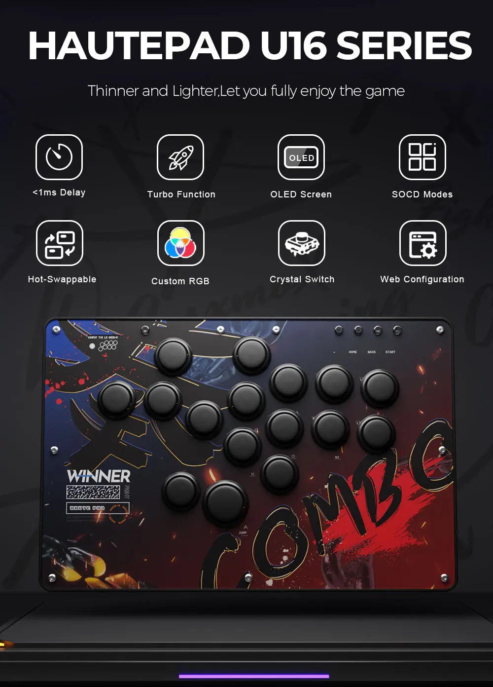 Fightstick Arcade Controller Joystick Hitbox Leverless Control