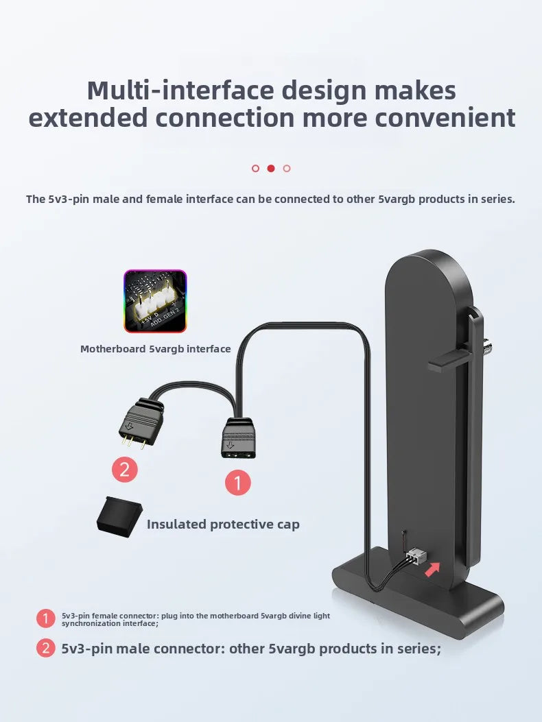 Coolmoon RGB GPU Stand Holder Vertical Aluminum Graphics Card Support