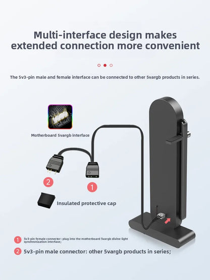 Coolmoon RGB GPU Stand Holder Vertical Aluminum Graphics Card Support
