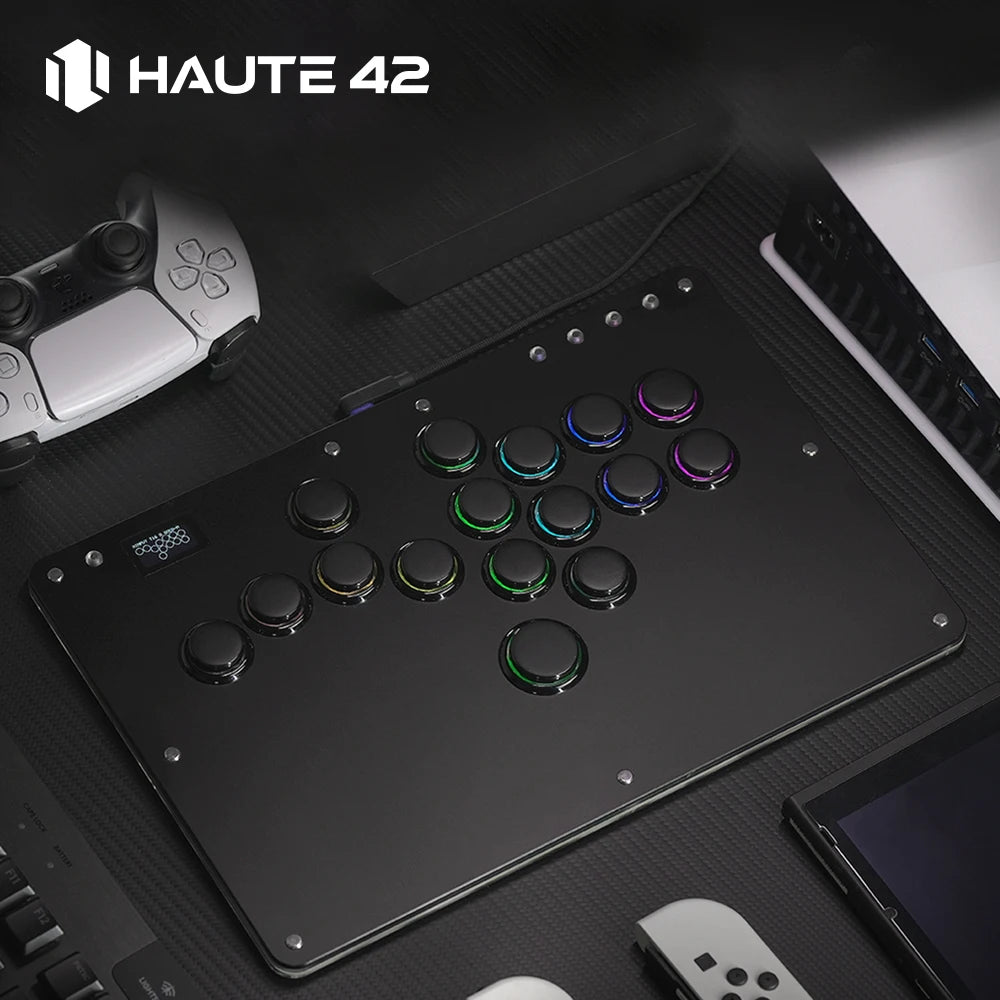 Black Rim Leverless Arcade Controller Hitbox Fightstick Stickless