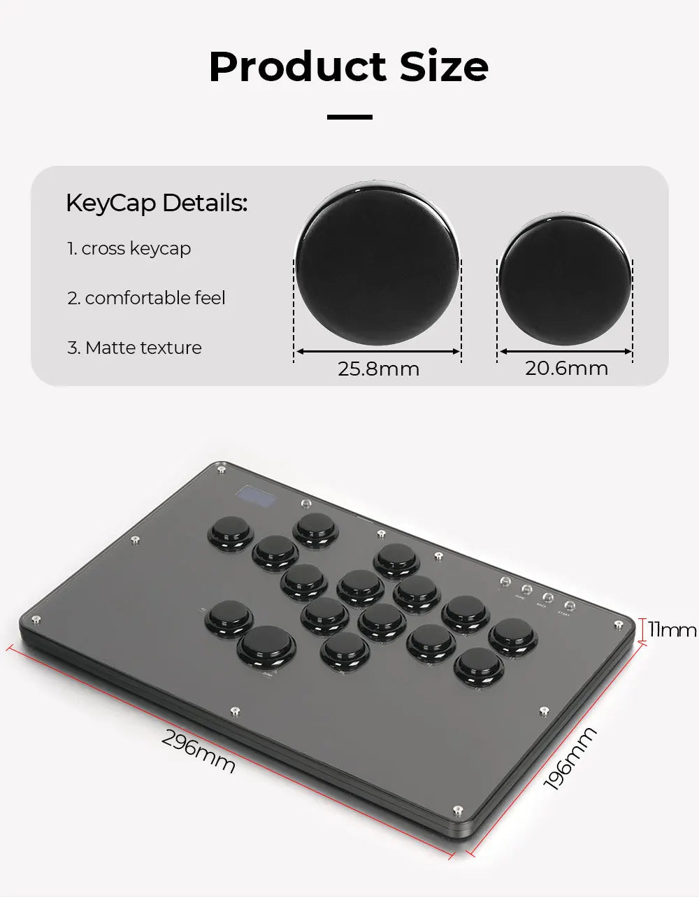 Fightstick Arcade Controller Joystick Hitbox Leverless Control