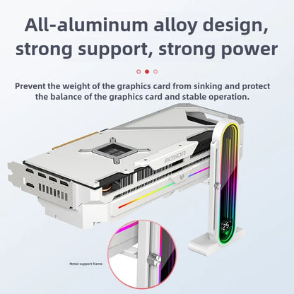 Coolmoon RGB GPU Stand Holder Vertical Aluminum Graphics Card Support