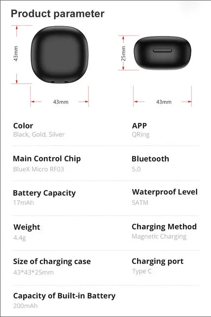 Multifunctional Smart Ring Used For Taking Photos Flashing Short