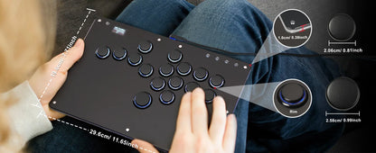 Black Rim Leverless Arcade Controller Hitbox Fightstick Stickless