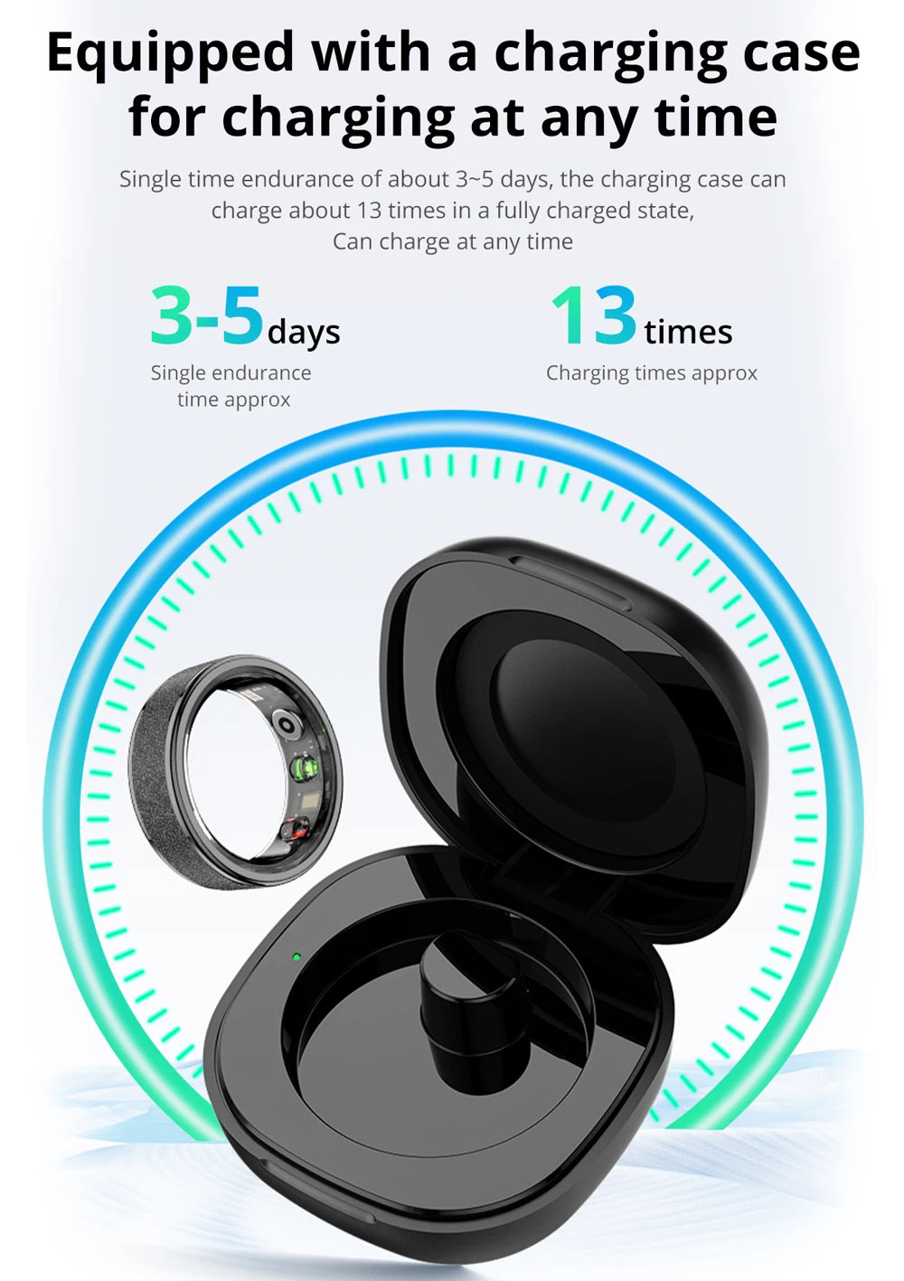 COLMI R10 Smart Ring With Charging Case For Men Women Health And