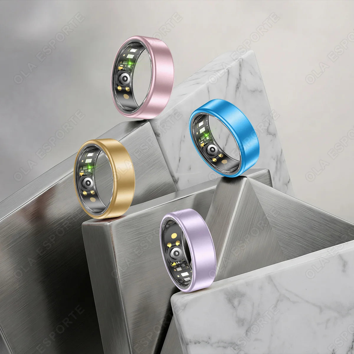 Smart Ring With Case Heart Rate Blood Pressure Sleep Monitoring GPS